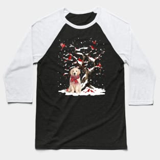 Rottweiler Scarf Cardinal Snow Christmas Baseball T-Shirt